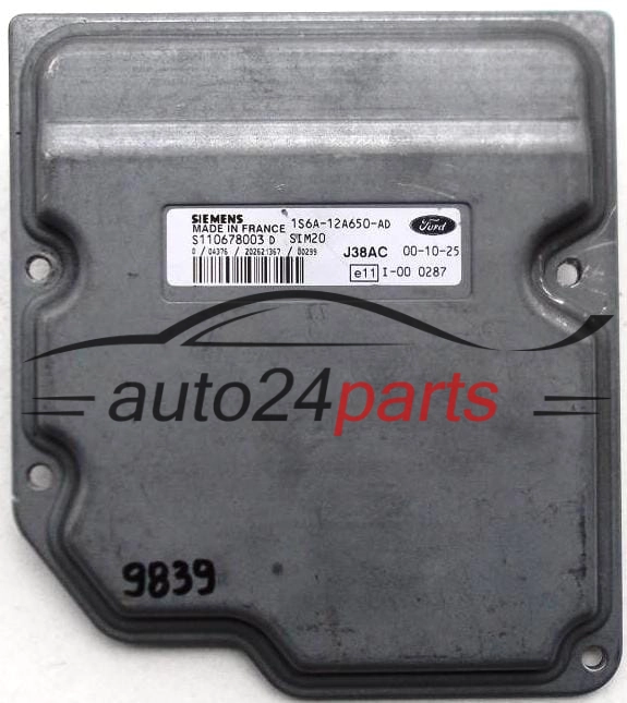 CENTRALINA DO MOTORE FORD FIESTA, SIEMENS S110678003 D, S110678003D, 1S6A-12A650-AD, 1S6A12A650AD