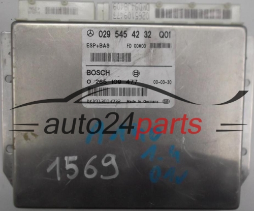 ABS STEROWNIK ESP + BAS MERCEDES W168 A-KLASA BOSCH 0265109477, 0 265 109 477, 0295454232, 029 545 42 32 Q01