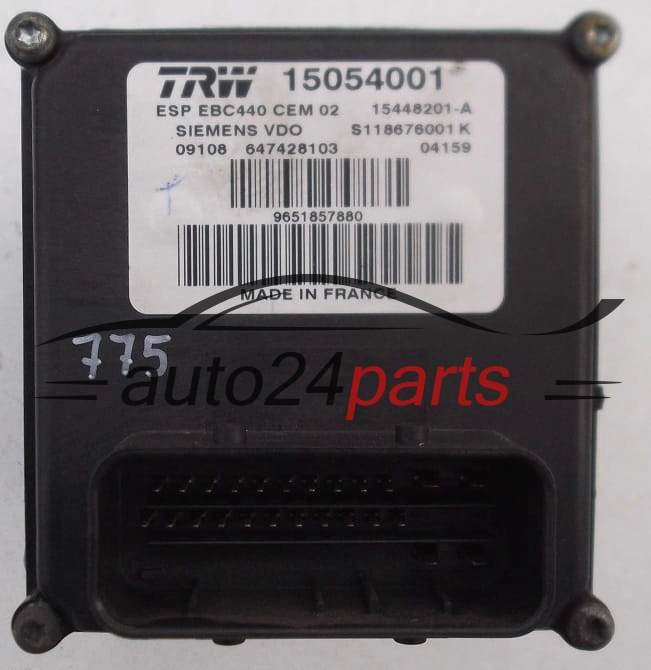 Pompa abs i sterownik PEUGEOT 407 15054001 15448201A 15448201-A S118676001K 9651857880
