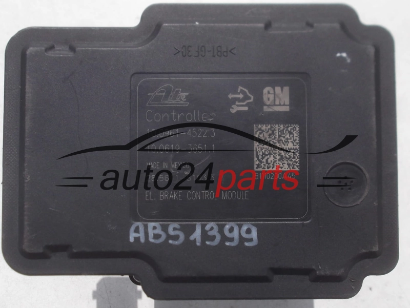ABS CENTRALINA POMPA  ASTRA J GM 13356789 ACB, ATE 10.0212-0663.4, 10021206634, 10.0961-4522.3, 10096145223, 10.0619-3651.1, 10061936511, 28.5611-8103.3, 28561181033