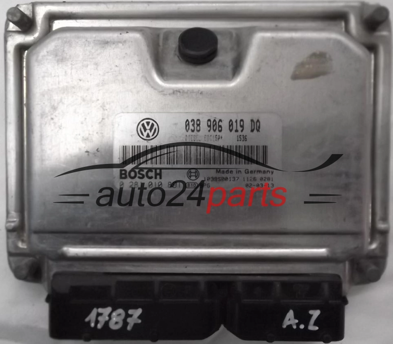 ECU CENTRALITA DE MOTOR SEAT IBIZA CORDOBA 1.9 TDI ASZ 038 906 019 DQ, 038906019DQ, BOSCH 0 281 010 891, 0281010891, 1039S00137, DIESEL EDC15P+ 1536
