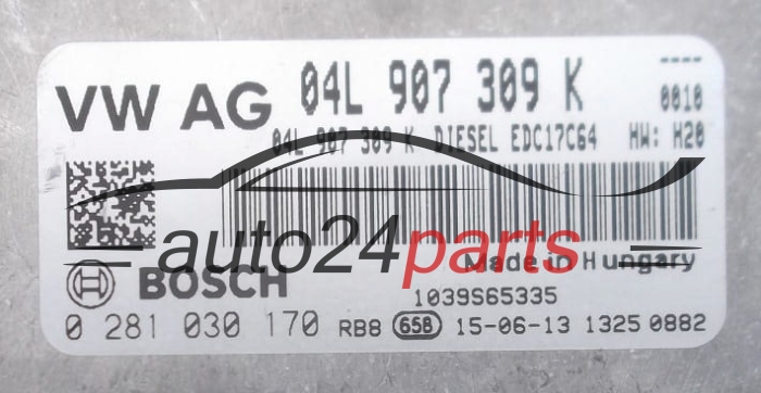 MOTORSTEUERGERÄT ECU STEUERGERÄT  VW VOLKSWAGEN CADDY 2.0 TDI BOSCH 0 281 030 170