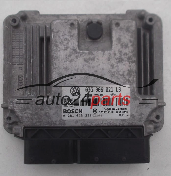 SKODA OCTAVIA 1.9 TDI BXE 03G 906 021 LB, 03G906021LB, BOSCH 0 281 013 238, 0281013238, DIESEL EDC16U34, 1039S17180