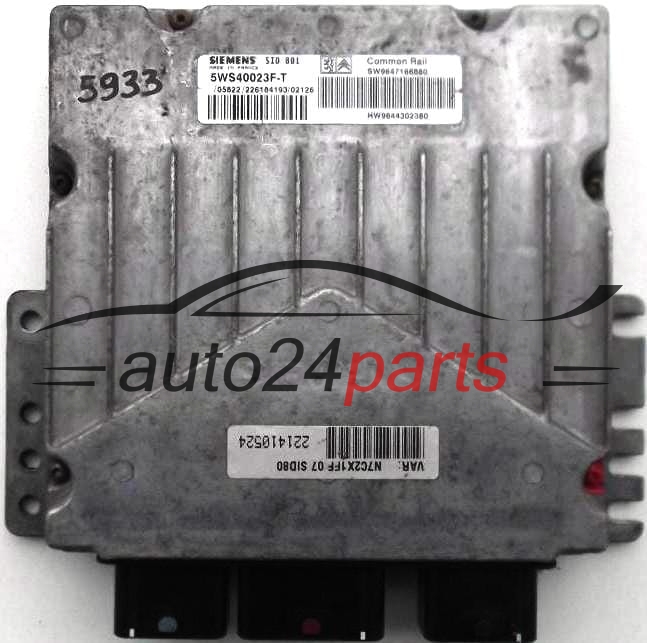 Μονάδα Ελέγχου Κινητήρα CITROEN C5 2.0 HDI SIEMENS 5WS40023F-T, 5WS40023FT, SW 9647166880, HW 9644302380