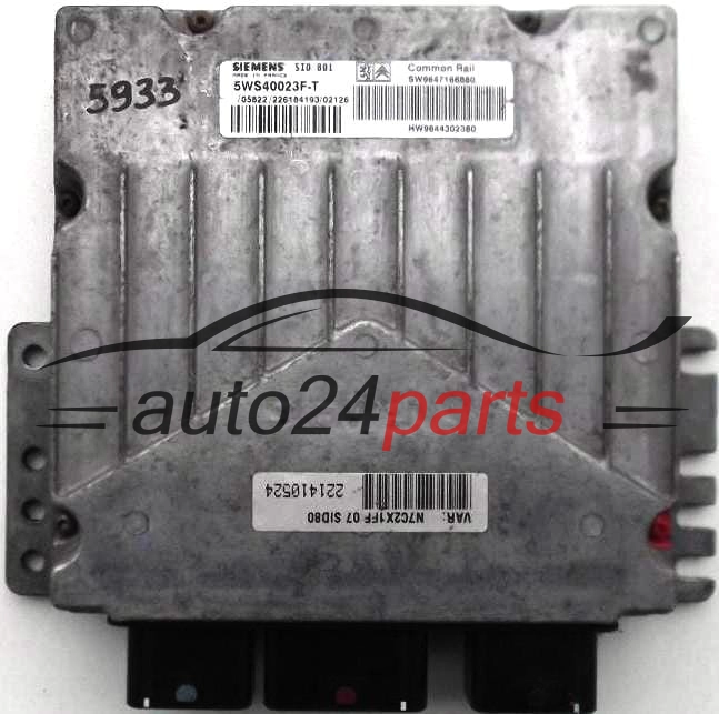 Μονάδα Ελέγχου Κινητήρα CITROEN C5 2.0 HDI SIEMENS 5WS40023F-T, 5WS40023FT, SW 9647166880, HW 9644302380
