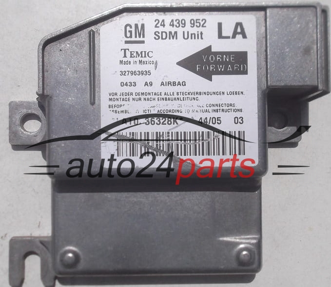 Μονάδα Ελέγχου AIRBAG OPEL CORSA C GM 24 439 952 LA Temic 327963935 