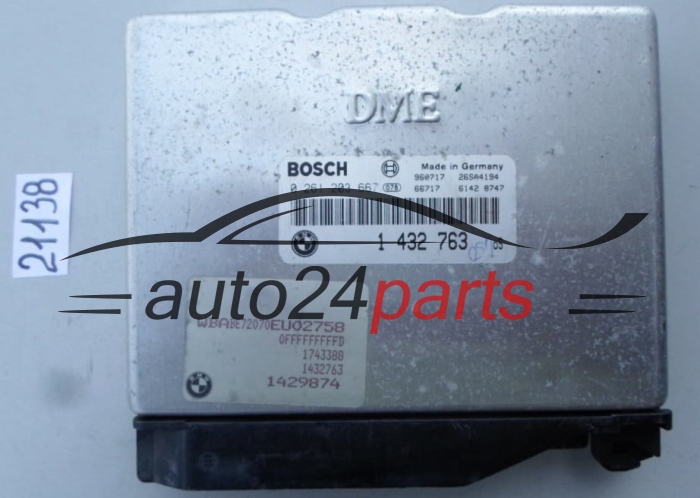 Μονάδα Ελέγχου Κινητήρα BMW 3ER 318 E36 BOSCH 0 261 203 667, 0261203667, 1 432 763, 1432763