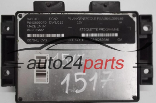 CENTRALINA MOTORE PEUGEOT 206 1.9 LUCAS R04080027D, PSA 9641390180, SOFT 9646260380, DCN2, DWLC12