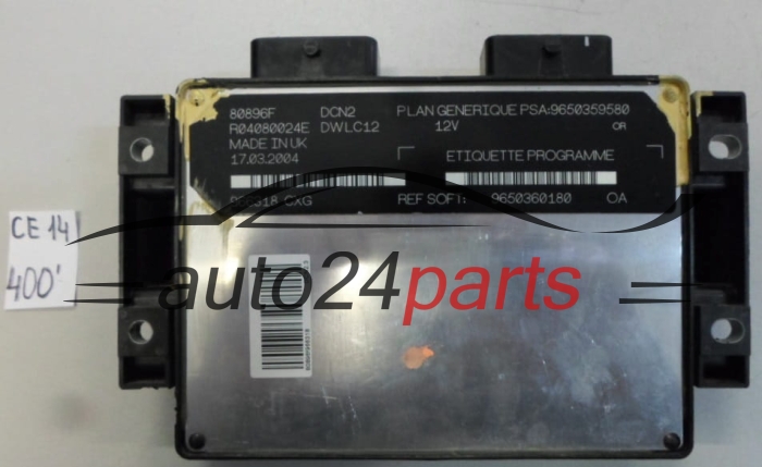 ECU ENGINE CONTROLLER CITROEN PEUGEOT 1.9 D R04080024E, 9650360180, 9650359580 