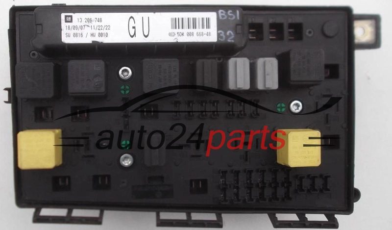 FUSE RELAY BOX ELECTRICAL COMFORT CONTROL MODULE BODY OPEL GM 13206748 GU HELLA 5DK 008 668-48