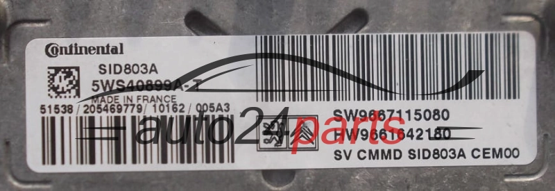 ECU CENTRALITA DE MOTOR  CITROEN PEUGEOT 2.0 HDI CONTINENTAL 5WS40899A-T