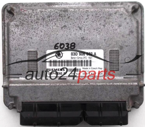 KOMPUTER STEROWNIK SILNIKA SKODA FABIA 1.2 SIEMENS 5WP40060 07, 03D 906 032 A, 03D906032A -