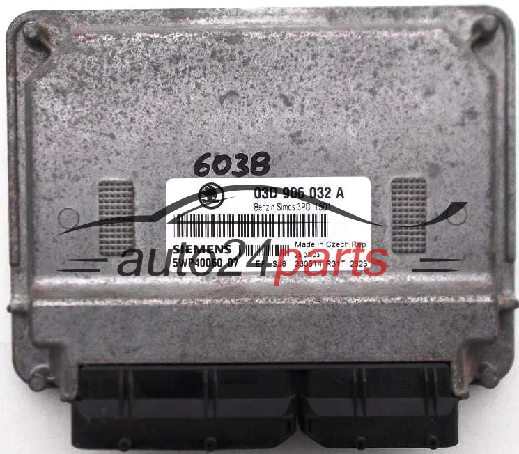 KOMPUTER STEROWNIK SILNIKA SKODA FABIA 1.2 SIEMENS 5WP40060 07, 03D 906 032 A, 03D906032A -
