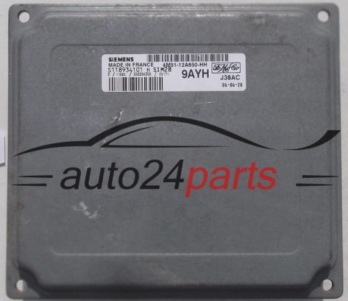 ECU CENTRALITA DE MOTOR  FORD FOCUS FIESTA SIEMENS S118934101 H, FoMoCo 4M51-12A650-HH