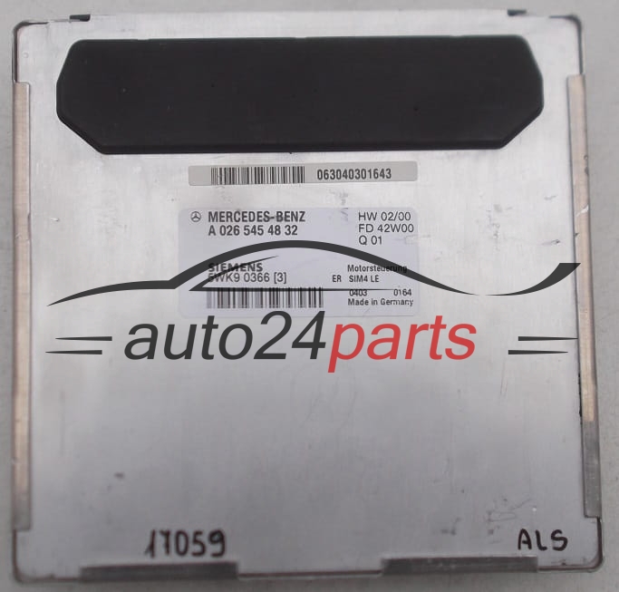 CENTRALINA DO MOTORE MERCEDES W208 SIEMENS 5WK9 0366 3, 5WK90366, A 026 545 48 32, A0265454832