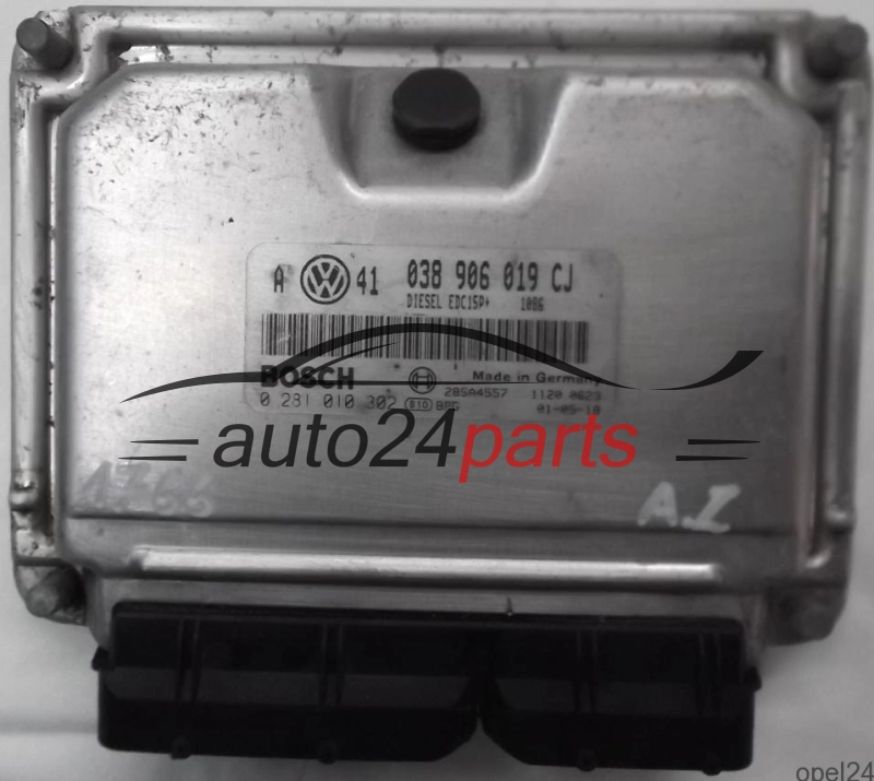 ECU CENTRALITA DE MOTOR VW VOLKSWAGEN GOLF BORA 1.9 TDI AJM 038906019CJ, 038 906 019 CJ, BOSCH 0 281 010 302, 0281010302, EDC15P+ 1086, 28SA4557