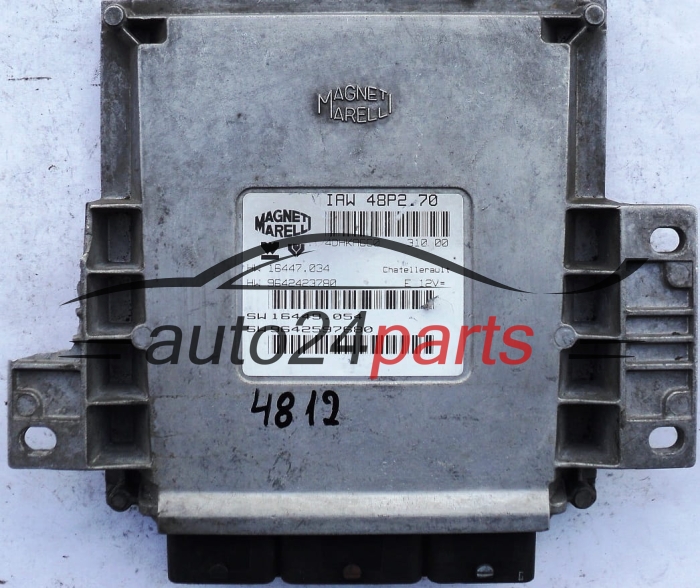 MOTORSTEUERGERÄT ECU STEUERGERAT PEUGEOT 206 1.1 IAW48P270, IAW48P2.70, IAW 48P2.70, HW 9642423780, 16447034, 16447.034, SW 9642597680, 16449054, 16449.054