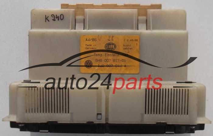 Climatronic air avec chauffage affichage unité de contrôle VOLKSWAGEN PASSAT B5 HELLA 5HB 007 617-01, 1J2 907 044 A