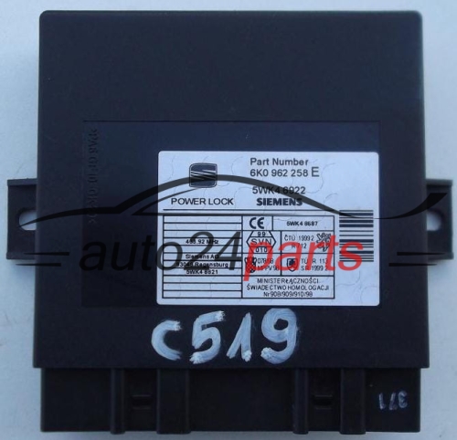 CENTRALITA DE CONFORT SEAT IBIZA CORDOBA 6K0 962 258 E, 6K0962258E, SIEMENS 5WK4 6922, 5WK46922, 5WK4 8821, 5WK48821, 5WK4 8687, 5WK48687 