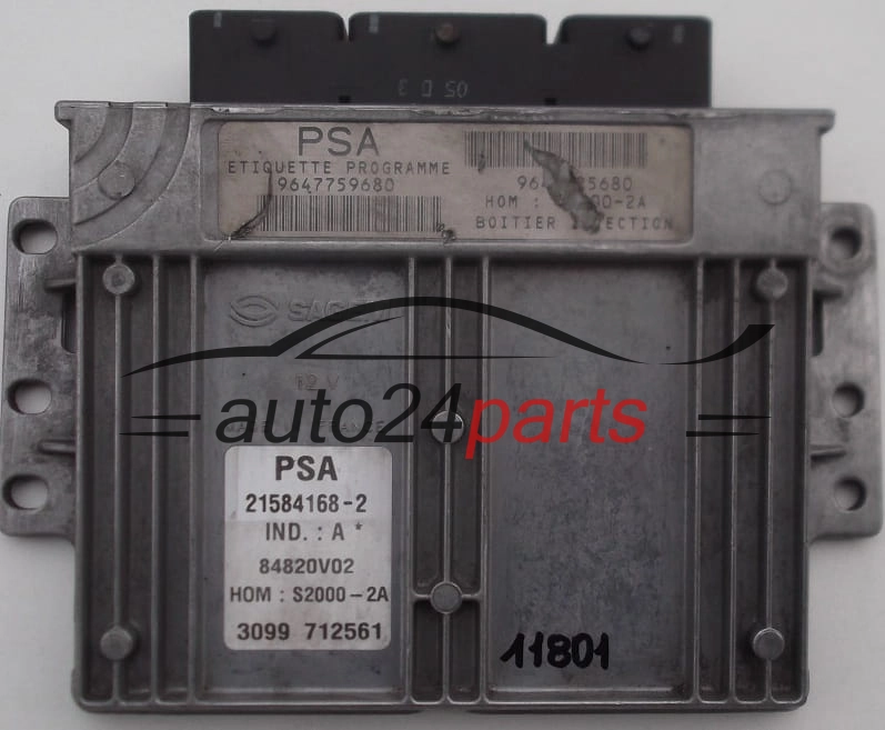 CENTRALINA DO MOTORE PEUGEOT 206 1.4 9647759680, SAGEM 21584168-2, 215841682
