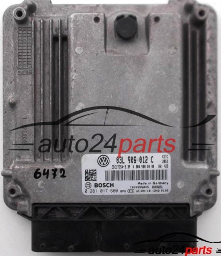 MOTORSTEUERGERÄT ECU STEUERGERAT VW VOLKSWAGEN CRAFTER 2.5 TDI BOSCH 0 281 017 660, 0281017660, 03L 906 012 C, 03L906012C 