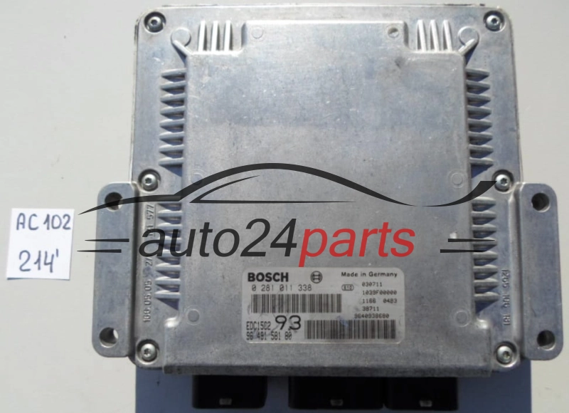KOMPUTER STEROWNIK SILNIKA PEUGEOT 2.0 HDI BOSCH 0 281 011 338, 0281011338, 96 491 581 80, 9649158180