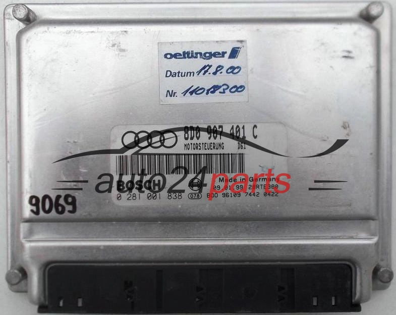 KOMPUTER STEROWNIK SILNIKA AUDI A4, A6, B5 2.5 TDI, BOSCH 0 281 001 838, 0281001838, 8D0 907 401 C, 8D0907401C