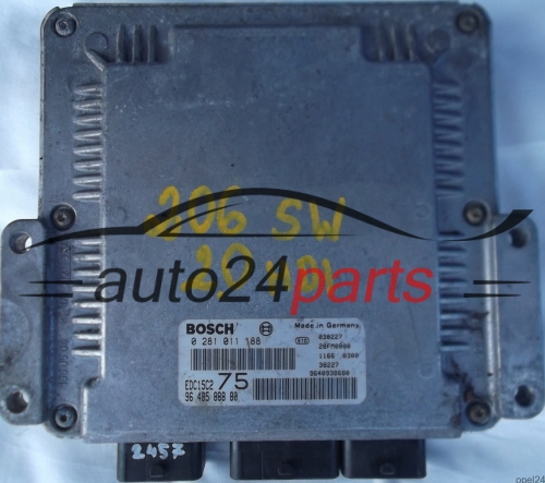 ECU ENGINE CONTROLLER PEUGEOT 206 2.0 HDI BOSCH 0281011188 9648588880 9640938680 EDC15C2 75