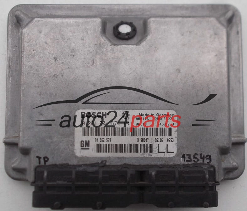 KOMPUTER STEROWNIK SILNIKA OPEL ASTRA VECTRA ZAFIRA 2.0 BOSCH 0 281 001 674, 0281001674, GM 90 562 574 LL