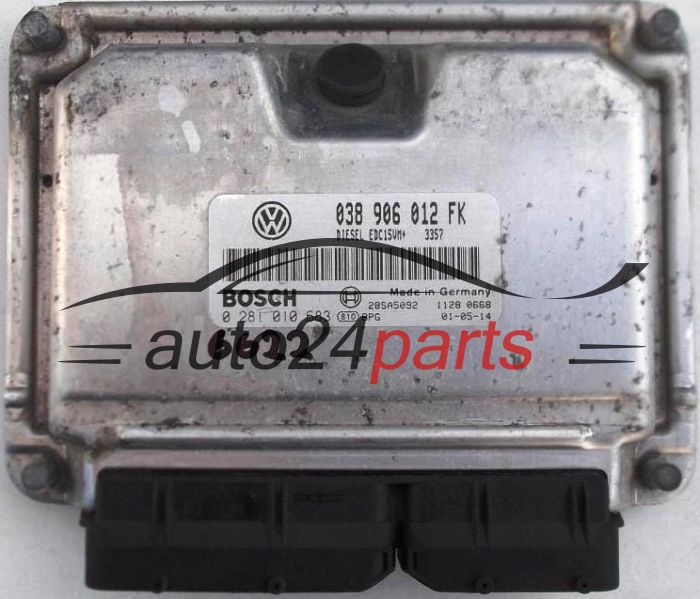 KOMPUTER STEROWNIK SILNIKA SEAT LEON 1.9 TDI ASV 038906012FK, 038 906 012 FK, BOSCH 0 281 010 683, 0281010683, DIESEL EDC15VM+ 3357, 28SA5092