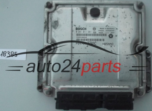 KOMPUTER STEROWNIK SILNIKA CHRYSLER VOYAGER 2.5 CRD BOSCH 0 281 011 281, 0281011281, P04727770AC 