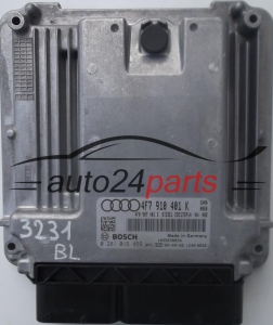 ECU ENGINE CONTROLLER AUDI A6 2.7 TDI 4F7910401K, 4F7 910 401 K, 4F0907401E, 4F0 907 401 E, BOSCH 0281016459, 0 281 016 459, DIESEL EDC17CP14 CANA 0050 1039S38054