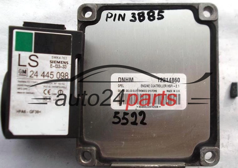 CENTRALINA MOTORE OPEL ASTRA ZAFIRA DELPHI DELCO 12214860 DNHM, 12214860DNHM, HSFI-2.1 