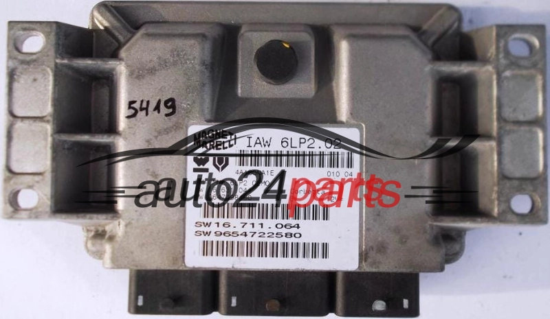 MOTORSTEUERGERÄT ECU STEUERGERAT CITROEN C3 1.4 MAGNETI MARELLI IAW 6LP2.02, IAW6LP202, HW 16.631.044, 16631044, 9647498180, SW 16.711.064, 16711064, 9654722580