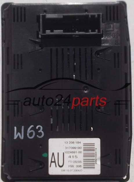 WYŚWIETLACZ RADIA CIEKŁOKRYSTALICZNY OPEL VECTRA C GM 13 208 184 AU, 1024891-00