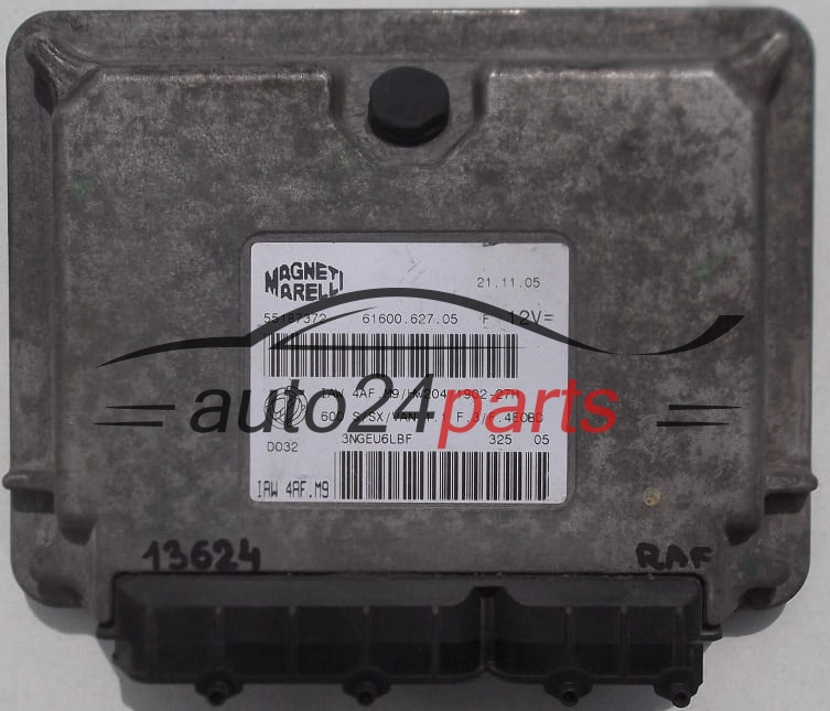 KOMPUTER STEROWNIK SILNIKA FIAT SEICENTO 1.1, 55187372, 61600.627.05, 6160062705, IAW 4AF.M9/HW204/1902-27H, IAW4AFM9HW204190227H, IAW 4AF.M9, IAW4AFM9 
