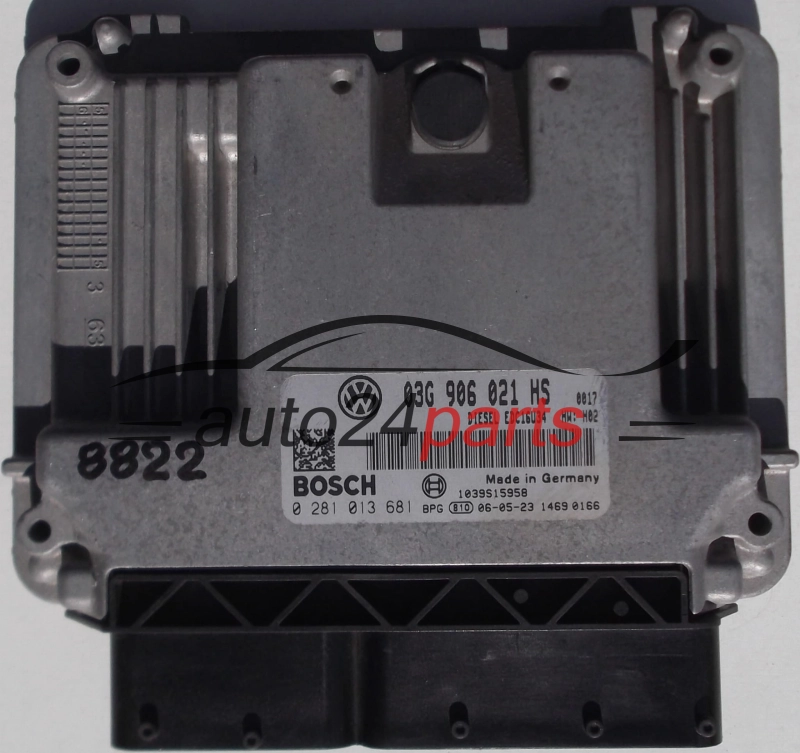 БЛОК УПРАВЛЕНИЯ ДВИГАТЕЛЕМ VW VOLKSWAGEN CADDY 1.9 TDI 03G906021HS, 03G 906 021 HS, BOSCH 0281013681, 0 281 013 681, DIESEL EDC16U34 0017, 1039S15958 