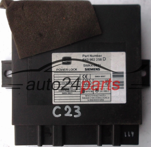 CENTRALKA MODUL STEROWNIK KOMFORTU 6K0962258D, 6K0 962 258 D, SIEMENS 5WK4 6921, 5WK46921, 5WK4 8821, 5WK48821 SEAT IBIZA CORDOBA - C554, C596, C23