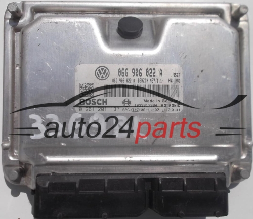 MOTORSTEUERGERÄT ECU STEUERGERÄT VW VOLKSWAGEN CADDY TOURAN 2.0 06G906022A, 06G 906 022 A, BOSCH 0 261 201 137, 0261201137