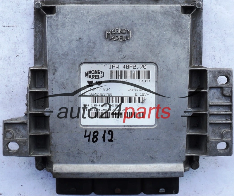 ECU ENGINE CONTROLLER PEUGEOT 206 1.1 IAW48P270, IAW48P2.70, IAW 48P2.70, HW 9642423780, 16447034, 16447.034, SW 9642597680, 16449054, 16449.054