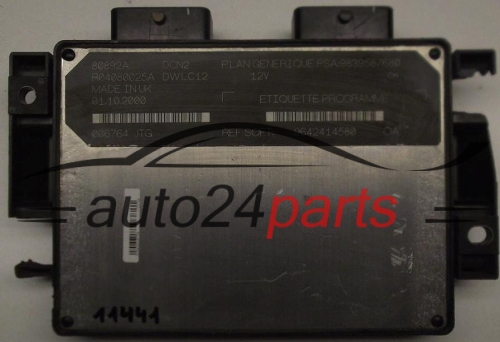  KOMPUTER STEROWNIK SILNIKA CITROEN PEUGEOT 1.9 D R04080025A, SOFT 9642414580