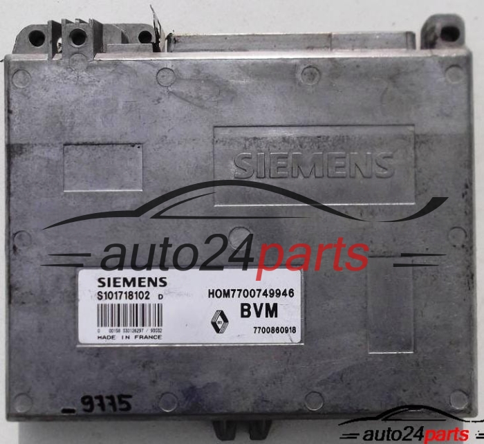 CALCULATEUR MOTEUR RENAULT CLIO 1.4, SIEMENS S101718102 D, S101718102D, HOM7700749946, 7700860918