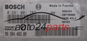 Μονάδα Ελέγχου Κινητήρα PEUGEOT 406 2.0 HDI BOSCH 0 281 001 782,  96 364 483 80