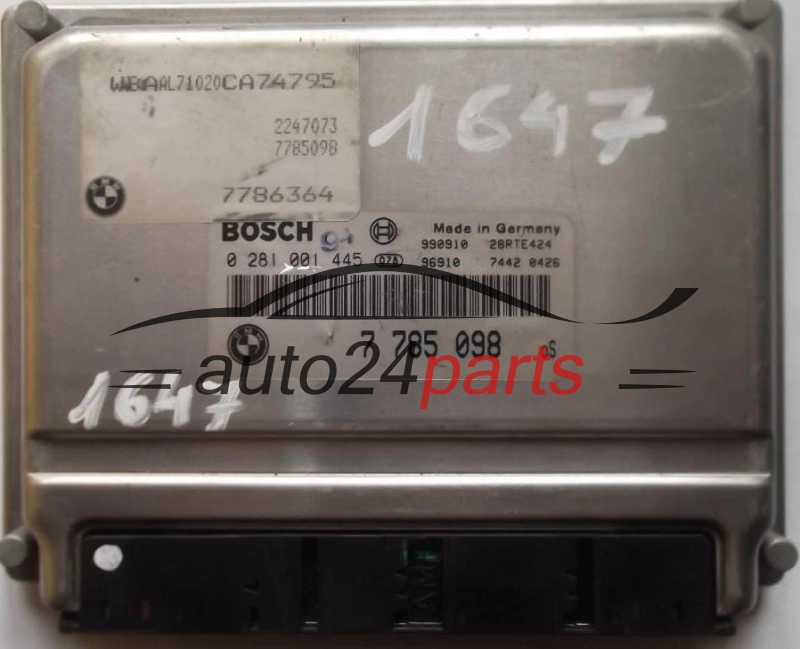 MOTORSTEUERGERÄT ECU STEUERGERÄT BMW E46 320 2.0 D BOSCH 0281001445, 0 281 001 445, 7785098, 7 785 098