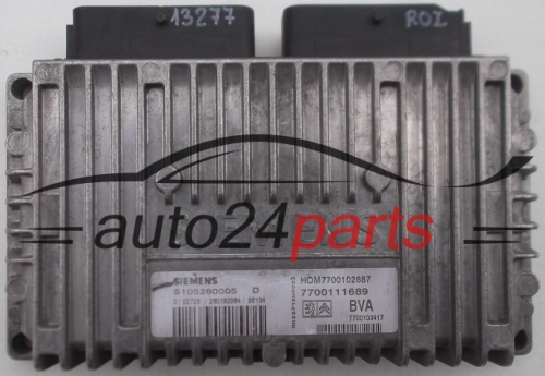 ECU AUTOMATIC GEARBOX RENAULT CLIO S105280005 D, S105280005D, HOM 7700102887, 7700111689