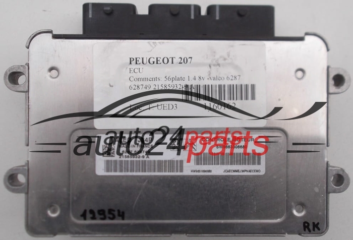 CENTRALINA MOTORE PEUGEOT 207 1.4 VALEO J34P 21585932-9 A,  SW9663306680
