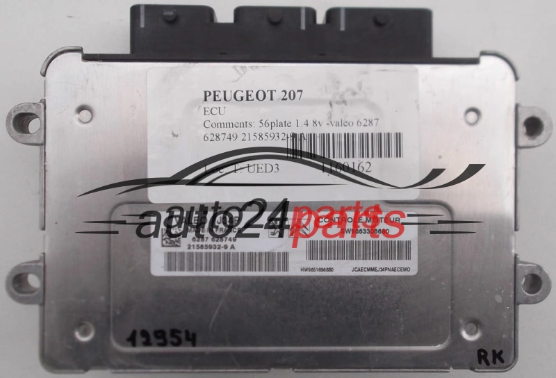 CENTRALINA MOTORE PEUGEOT 207 1.4 VALEO J34P 21585932-9 A,  SW9663306680