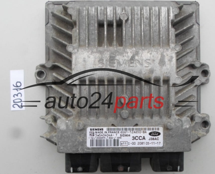 KOMPUTER STEROWNIK SILNIKA FORD FUSION 1.4 TDCI SIEMENS 5WS40404A-T, 5WS40404AT, 6S61-12A650-BA, 6S6112A650BA, 3CCA, SID804 