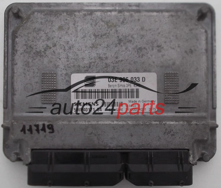 MOTORSTEUERGERÄT ECU STEUERGERÄT SEAT IBIZA CORDOBA 1.2 AZQ 03E 906 033 D, 03E906033D, SIEMENS 5WP40121 05