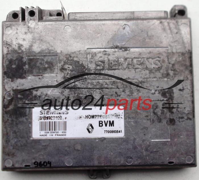 KOMPUTER STEROWNIK SILNIKA RENAULT CLIO 1.2, SIEMENS S101729102 F, S101729102F, HOM7700854160, 7700854160